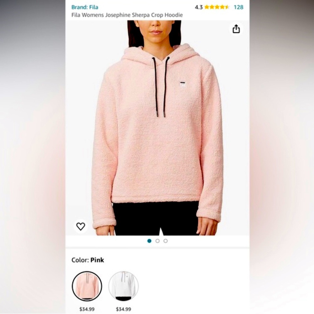 Baby pink Fila fleece sweatshirt